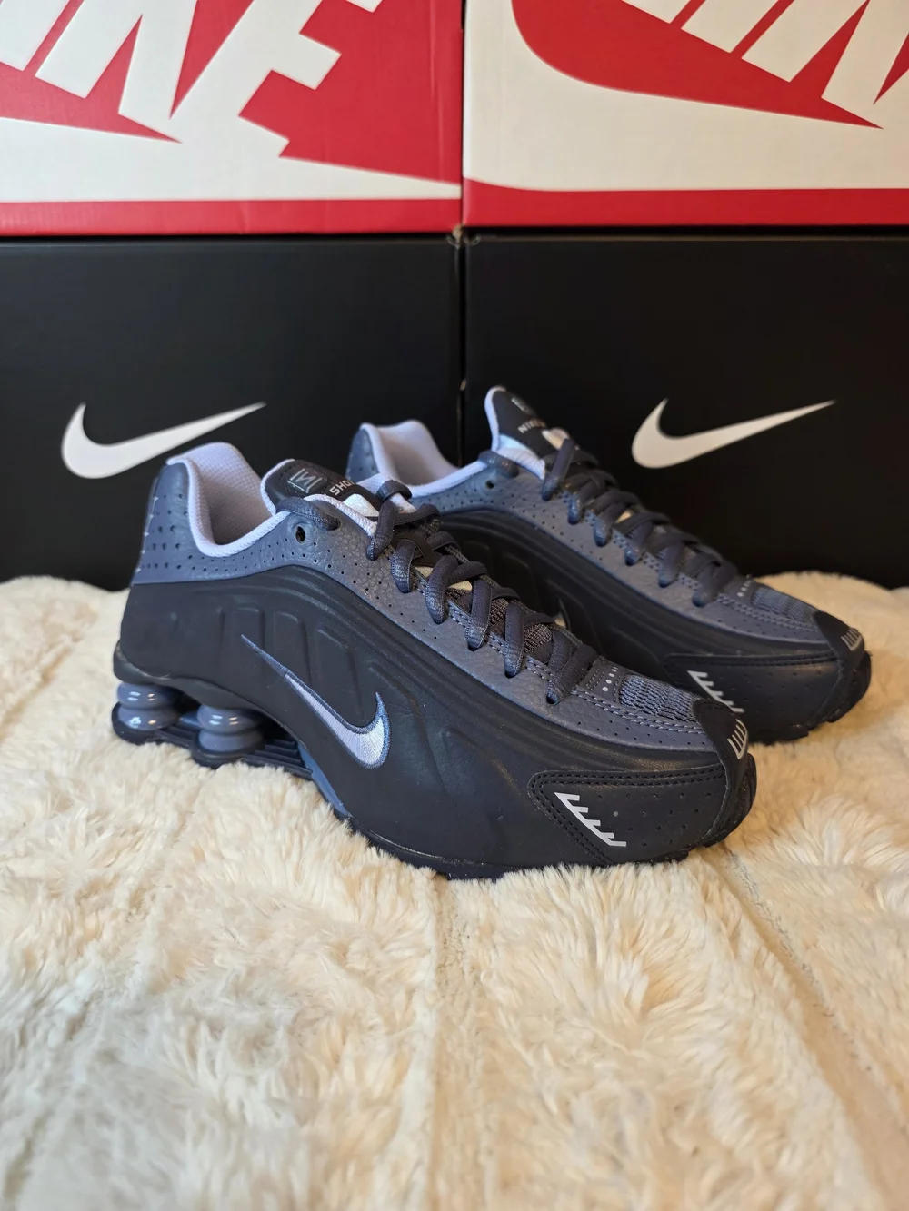 Nike Shox Running Sneakers in Black and Gray
